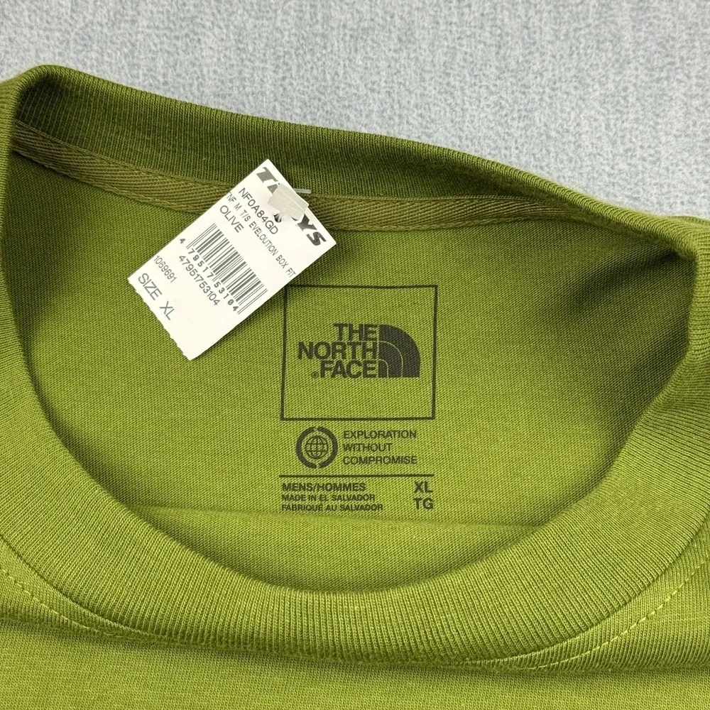 The North Face T Shirt Mens XL Green Short-Sleeve Evolution Box Fit Tee NWT